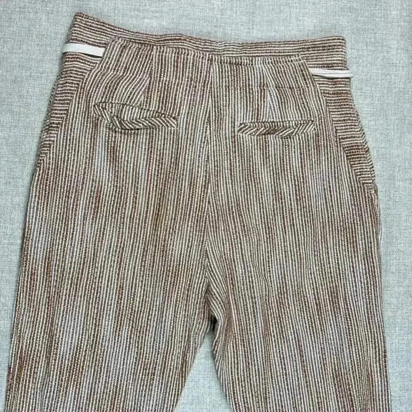 Free People Pants High Rise Tapered Leg Striped Pockets Drawstring Sz 8 - Picture 10 of 11